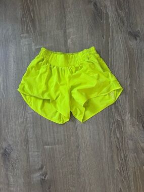 lululemon athletica Neon Yellow Athletic Shorts size 4    2” in